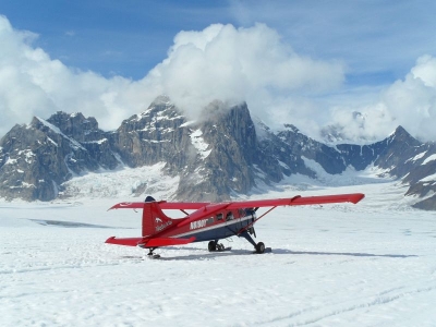 Gletscherlandung auf dem Ruth Gletscher
